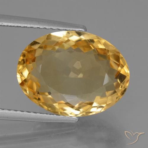 7.11ct Natural Deep Golden Orange Citrine, Oval, VVS
