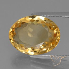 7.11 ct Golden Citrine Stone, Natural Citrine in Oval Facet Shape for Sale