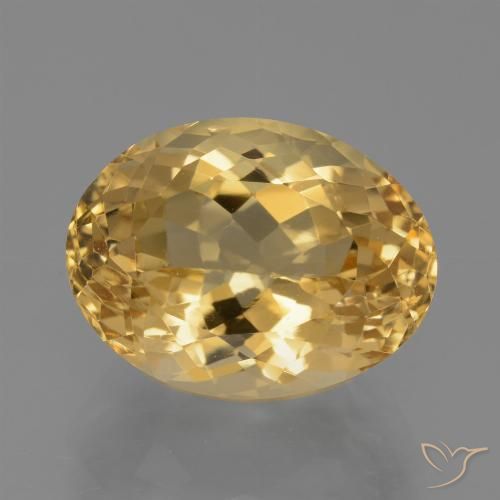 7.31ct Natural Medium-Dark Golden Citrine, Oval, VVS