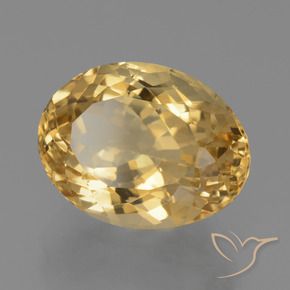 7.31 ct Golden Citrine Stone, Natural Citrine in Oval Facet Shape for Sale