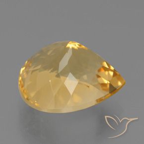 Citrine Gemstone in 14.1 x 12.9 mm Size for Sale, Citrine Stone in Medium-Light Golden Color