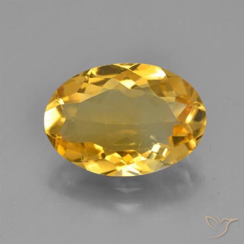 3.56ct Natural Deep Golden Orange Citrine, Oval, VS