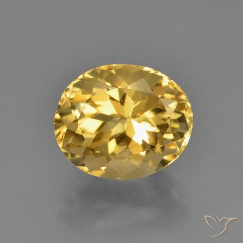 3.88 ct Yellow Citrine, 10.9 x 9.2 mm Oval Cut From Brazil, Photo A