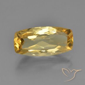 3.32 ct Golden Citrine Stone, Natural Citrine in Cushion-Cut Shape for Sale
