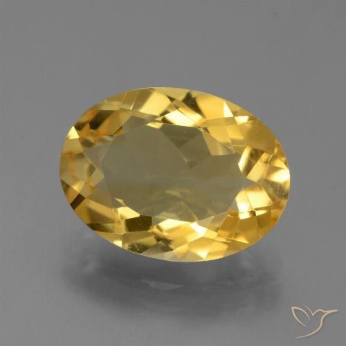 4.44ct Natural Golden Orange Citrine, Oval, VVS