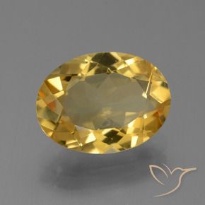 4.44 ct Golden Citrine Stone, Natural Citrine in Oval Facet Shape for Sale