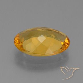 Citrine Gemstone in 14 x 10 mm (calibrated) Size for Sale, Citrine Stone in Dark Orange-Gold Color