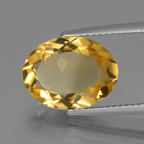 4.22 ct Golden Citrine Stone, Natural Citrine in Oval Facet Shape for Sale
