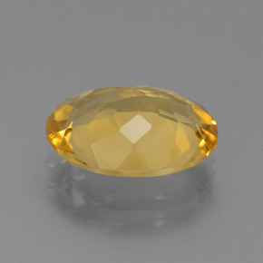 Citrine Gemstone in 13.2 x 10 mm Size for Sale, Citrine Stone in Medium-Dark Golden Color