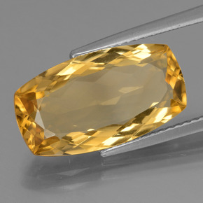 6.03 ct Golden Citrine Stone, Natural Citrine in Cushion-Cut Shape for Sale