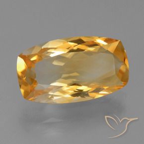 5.63 ct Golden Citrine Stone, Natural Citrine in Cushion-Cut Shape for Sale