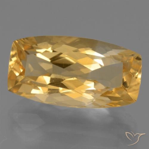 7.81ct Natural Deep Golden Orange Citrine, Cushion, VS