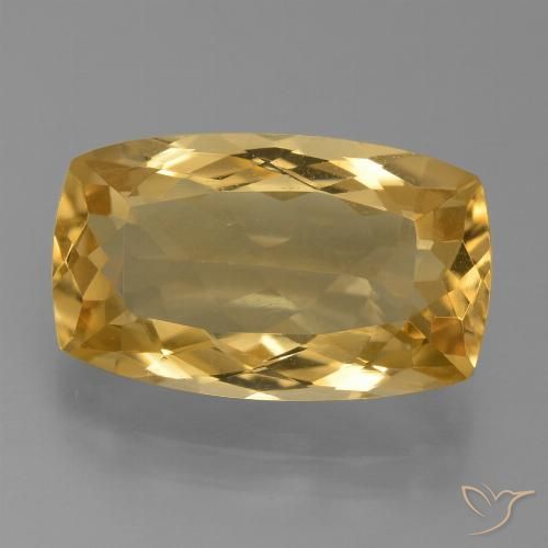 7.14 ct Golden Citrine Gemstone, Citrine Gem in Cushion-Cut Shape for Sale.