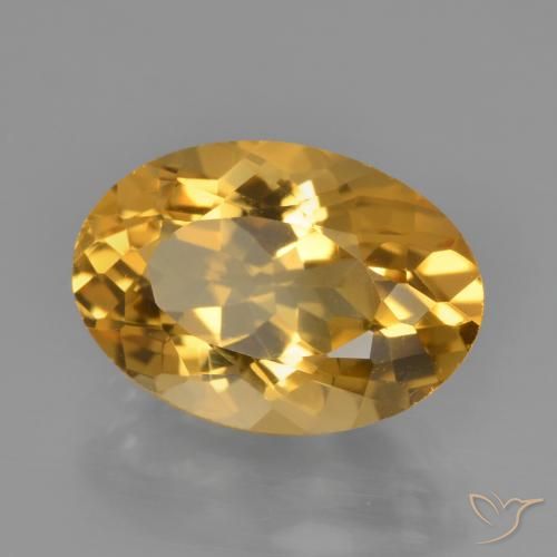3.76 ct Golden Citrine Stone, Natural Citrine in Oval Facet Shape for Sale