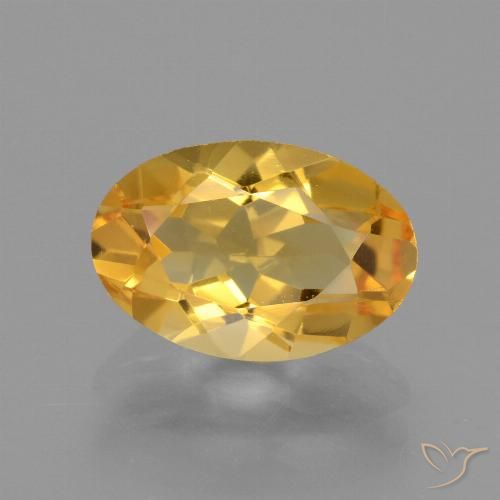 2.58 ct Golden Citrine Gemstone, Citrine Gem in Oval Facet Shape for Sale.