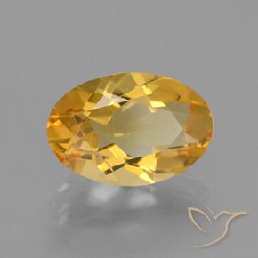 2.58 ct Golden Citrine Stone, Natural Citrine in Oval Facet Shape for Sale