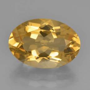 Medium-Dark Golden Цитрин Камень - 5.2ct Фасетный Овал (ID: 450767)