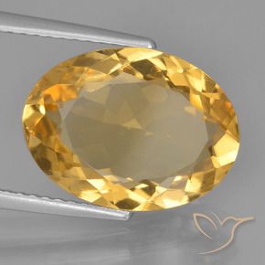 5.02 ct Golden Citrine Stone, Natural Citrine in Oval Facet Shape for Sale