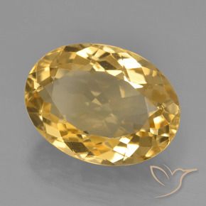 5.23 ct Golden Citrine Stone, Natural Citrine in Oval Facet Shape for Sale