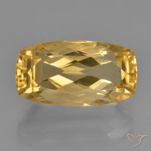 6.65 ct Golden Citrine Gemstone, Citrine Gem in Cushion-Cut Shape for Sale.
