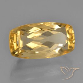 6.65 ct Golden Citrine Stone, Natural Citrine in Cushion-Cut Shape for Sale