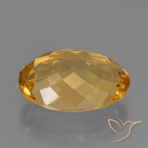 Citrine Gemstone in 14.7 x 10.6 mm Size for Sale, Citrine Stone in Deep Golden Orange Color