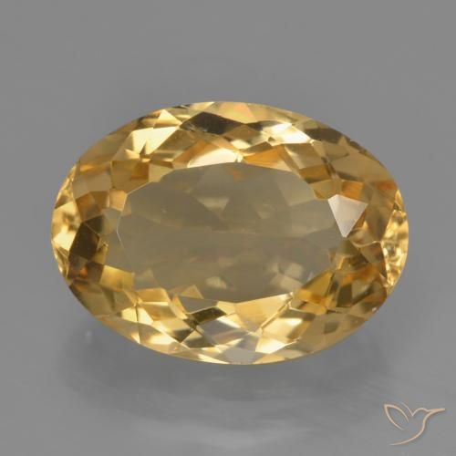 5.98ct Natural Medium-Dark Golden Citrine, Oval, VVS