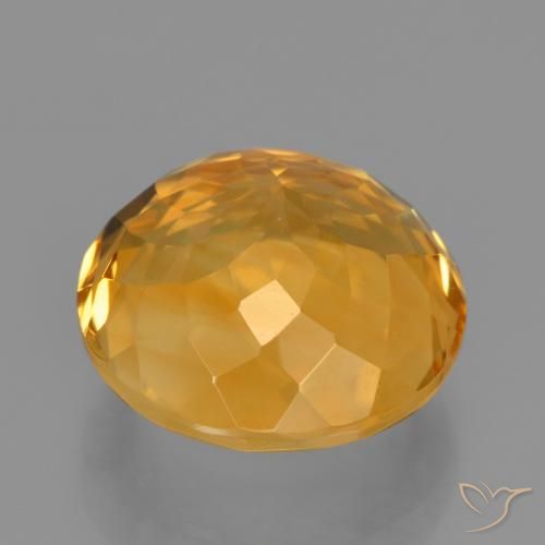 Citrine Gemstone in 13 mm (calibrated) Size for Sale, Citrine Stone in Deep Orange-Gold Color