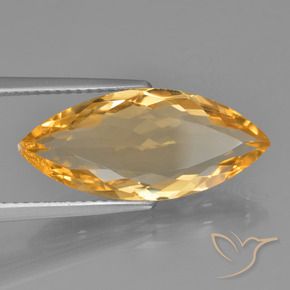 5.22 ct Golden Citrine Stone, Natural Citrine in Marquise Facet Shape for Sale