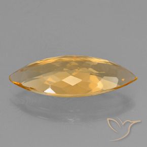 Citrine Gemstone in 20.4 x 9 mm Size for Sale, Citrine Stone in Dark Orange-Gold Color