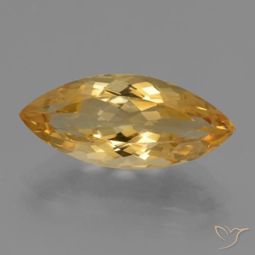 5.41ct Natural Deep Golden Orange Citrine, Marquise, VVS
