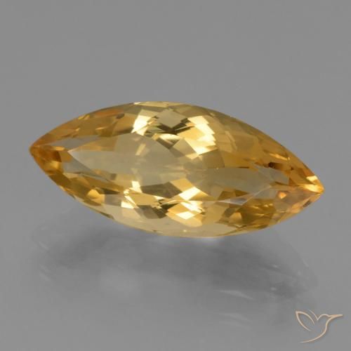 5.41 ct Golden Citrine Stone, Natural Citrine in Marquise Facet Shape for Sale