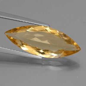 Naranja dorado intenso Citrina Gema - 5ct Forma marquesa (ID: 450789)