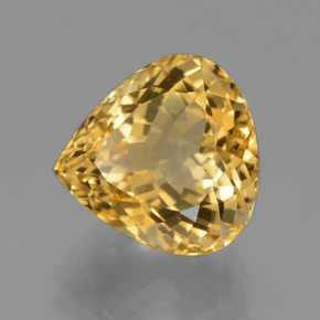 10.25 ct Golden Citrine Stone, Natural Citrine in Pear Facet Shape for Sale