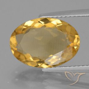 4.33 ct Golden Citrine Stone, Natural Citrine in Oval Facet Shape for Sale