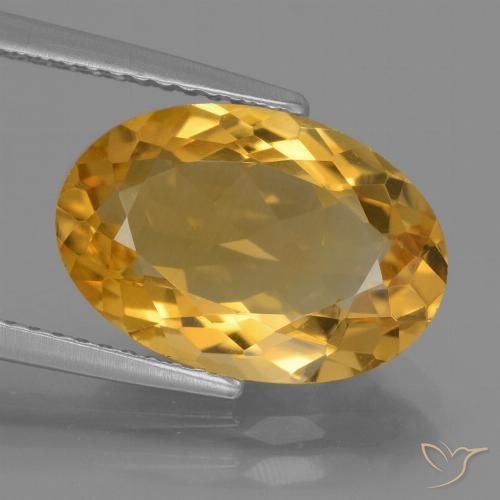4.43ct Natural Deep Golden Orange Citrine, Oval, VVS