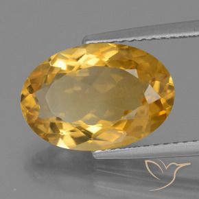 4.43 ct Golden Citrine Stone, Natural Citrine in Oval Facet Shape for Sale