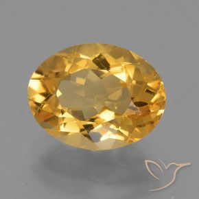 4.42 ct Golden Citrine Stone, Natural Citrine in Oval Facet Shape for Sale