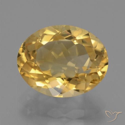 4.86ct Natural Medium-Light Golden Citrine, Oval, VVS