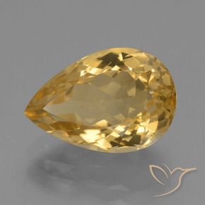 4.45 ct Golden Citrine Stone, Natural Citrine in Pear Facet Shape for Sale