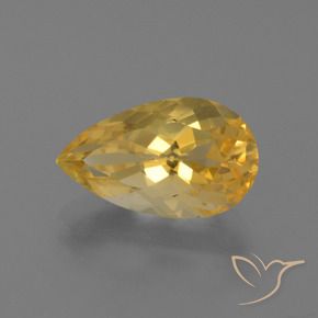 4.32 ct Golden Citrine Stone, Natural Citrine in Pear Facet Shape for Sale