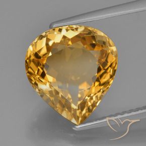 4.78 ct Golden Citrine Stone, Natural Citrine in Pear Facet Shape for Sale