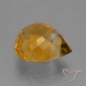 Citrine Gemstone in 12 x 11.1 mm Size for Sale, Citrine Stone in Medium-Dark Golden Color