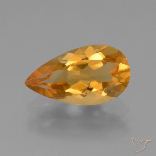 2.92ct Natural Orange-Gold Citrine, Pear Shape, VVS-VS