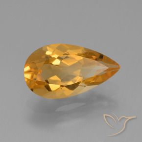 2.92 ct Golden Citrine Stone, Natural Citrine in Pear Facet Shape for Sale