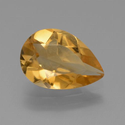 Orange moyen Citrine gemme - 2.8ct Poire facette (ID: 453630)