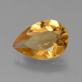 2.76 ct Golden Citrine Stone, Natural Citrine in Pear Facet Shape for Sale