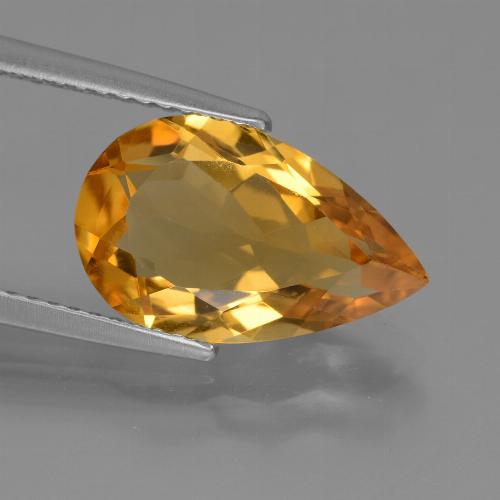 Dark Orange-Gold Citrino Gem - 3.6ct Sfaccettatura a pera (ID: 453631)