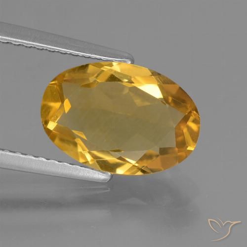 2.51 ct Golden Citrine Gemstone, Citrine Gem in Oval Facet Shape for Sale.