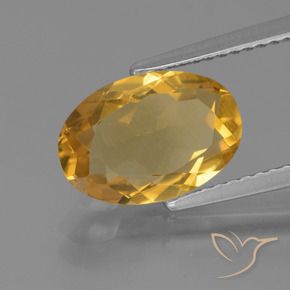 2.51 ct Golden Citrine Stone, Natural Citrine in Oval Facet Shape for Sale